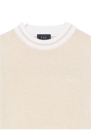 maglione in cotone beige FAY KIDS | FX9P30Z2362113AV